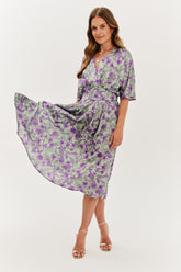 Pistache Swirl midi-jurk